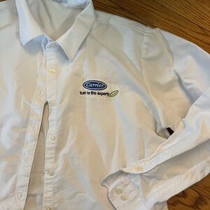 Carrier White Casual Button Down Work Shirt